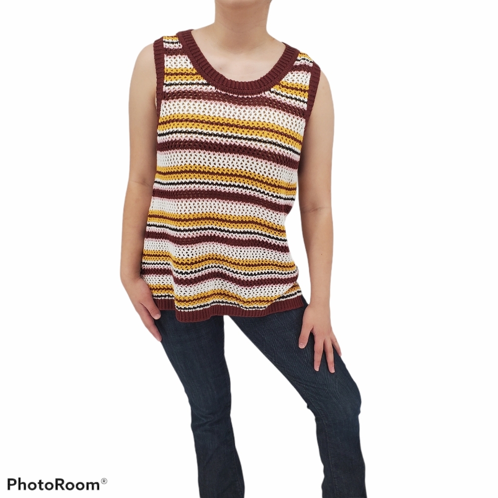 Sanctuary Retro Henna Open Knit Striped To
